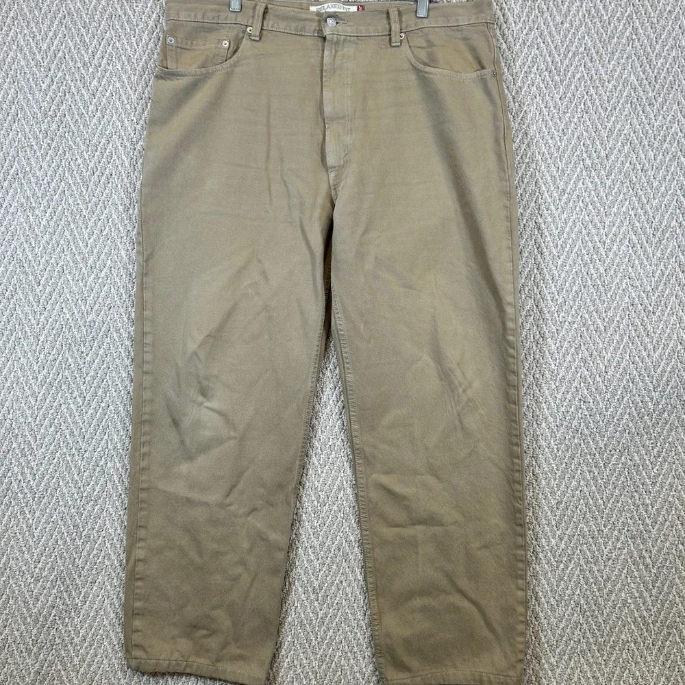 Y2K Vtg Levis Jeans Mens 40x32 550 Relaxed Fit Khaki Denim Pants Cotton Tapered